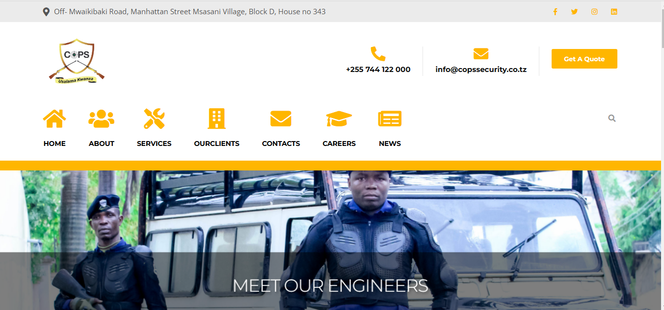 Website Development for CopsSecurity Company Ltd