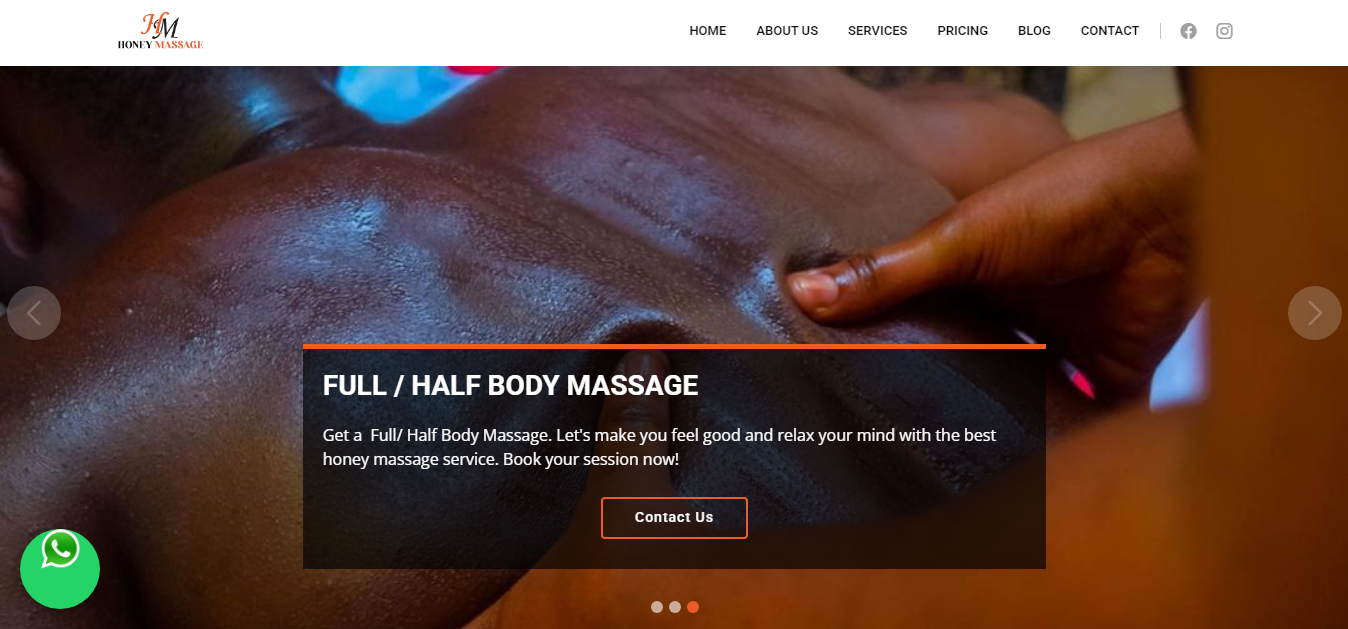 Website Development for Honey Massage